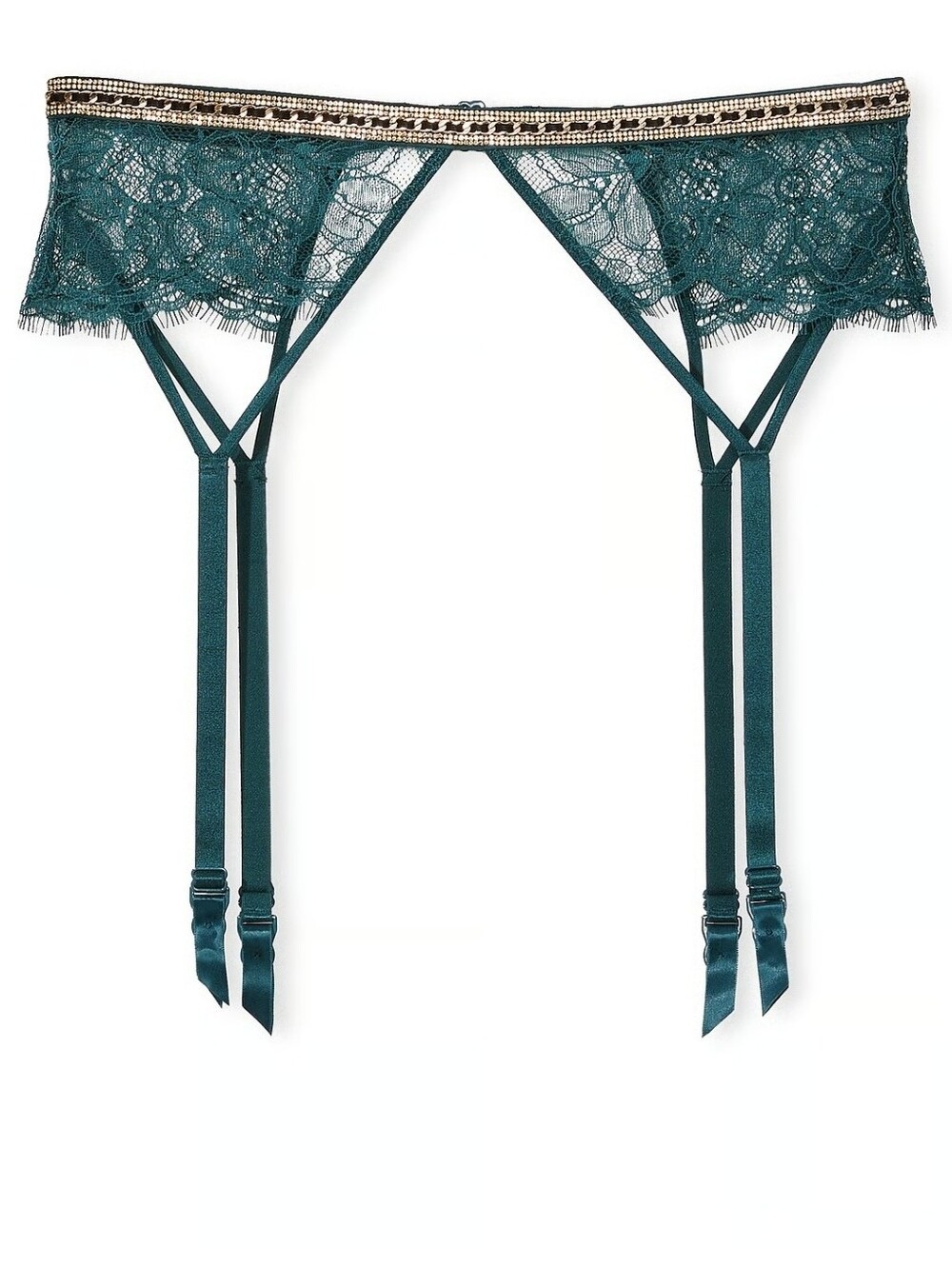 Victoria secret shine chain strap Lace garter belt